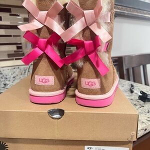 UGG Kids Brown and Pink Boots
